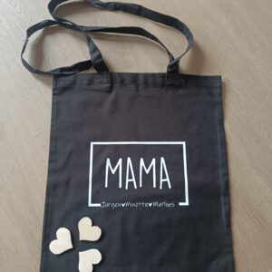 Katoenen tas voor mama met jullie namen