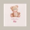 Geboorte tegel: beertje met blauwe of roze achtergrond