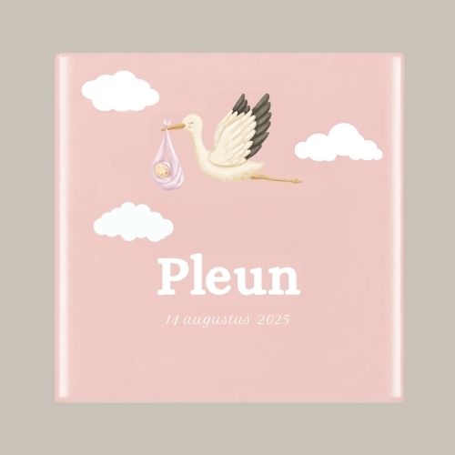 Geboorte tegel: ooievaar