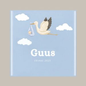 126 Geboorte tegel: ooievaar