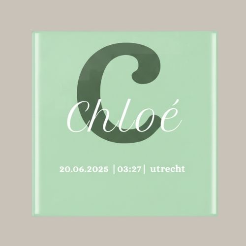 127 Geboorte tegeltje: naam en geboortedatum