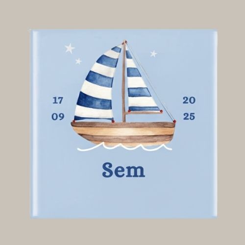 Geboorte tegeltje: bootje