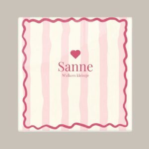 132 Geboorte tegeltje: strepen en naam