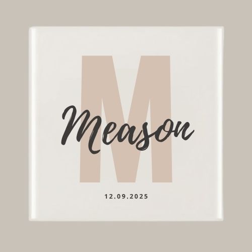 133 Geboorte tegeltje: naam en geboortedatum