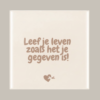 Tegeltje: Leef je leven zoals het je gegeven is.